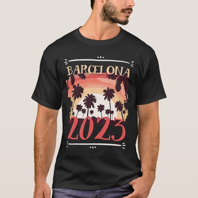 Barcelona 2023 Reiseservice Team 1 T-Shirt (Vorderseite)