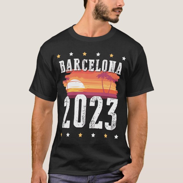 Barcelona 2023 Urlaubsreiseteam T-Shirt (Vorderseite)