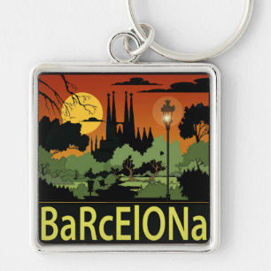 Barcelona (2,00") Premium Square Schlüsselanhäng Schlüsselanhänger