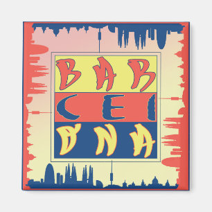 Barcelona 2 Zoll Square Magnet