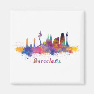 Barcelona acuarela magnet