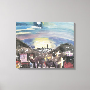 Barcelona am Abend von Walter Gramatte Leinwanddruck