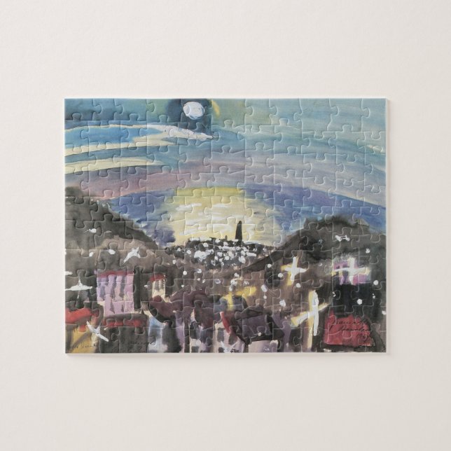 Barcelona am Abend von Walter Gramatte Puzzle (Horizontal)