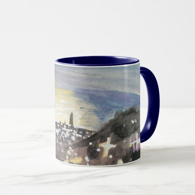 Barcelona am Abend von Walter Gramatte Tasse (VorderseiteRechts)