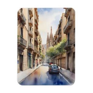 Barcelona Aquarellkunst Magnet
