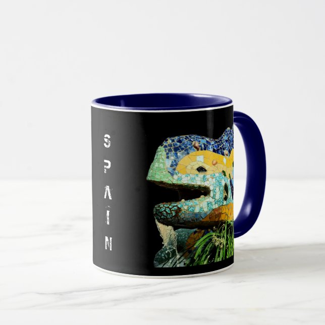 Barcelona Art Tasse, Spanisch, Gaudi - Lizard Tasse (VorderseiteRechts)