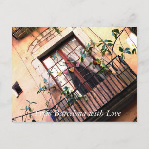 Barcelona Balcony Postkarte