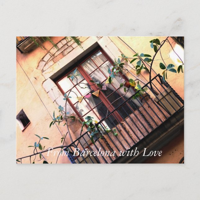 Barcelona Balcony Postkarte (Vorderseite)