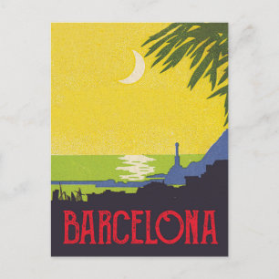 Barcelona bei Nacht Postkarte