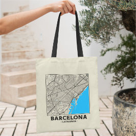 Barcelona, Catalunya City Map Tote Bag Tragetasche