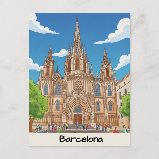 Barcelona Cathedral Postkarte (Vorderseite)