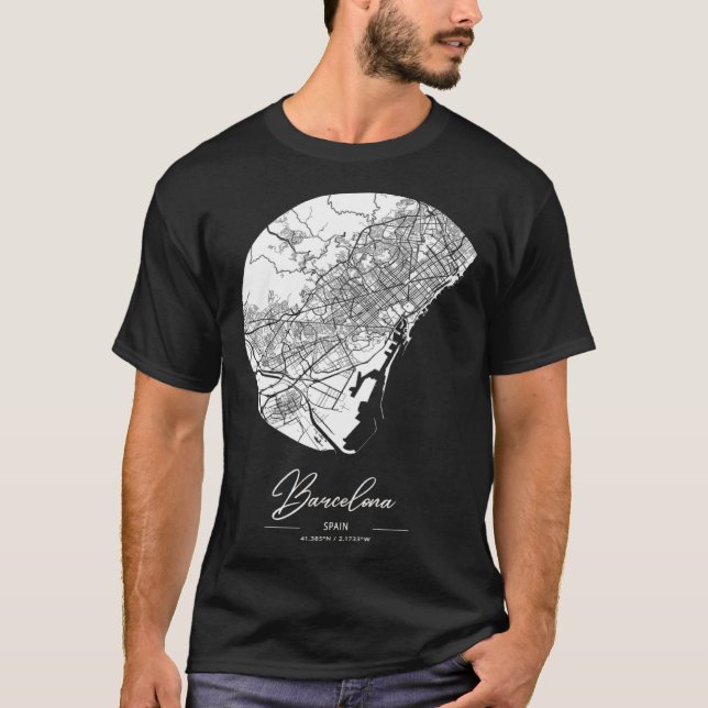 Barcelona City Map T-Shirt (Vorderseite)