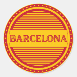 Barcelona City Pride Emblem – Spanische Identität Runder Aufkleber