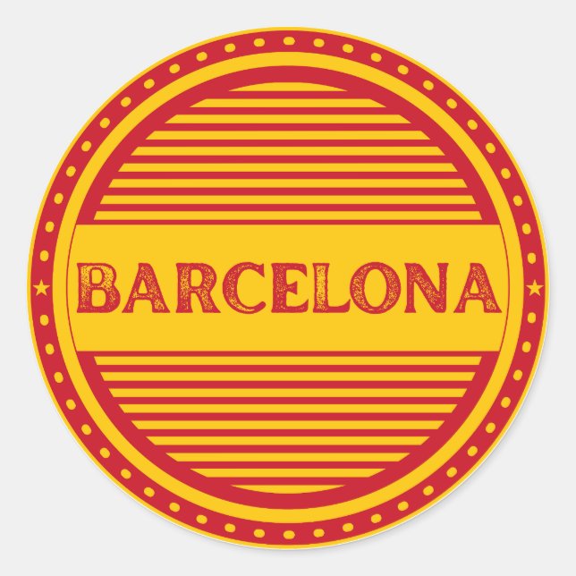 Barcelona City Pride Emblem – Spanish Identity Runder Aufkleber (Vorderseite)