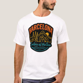 Barcelona Colors of the Sea – Mediterranean Art T-Shirt