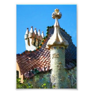Barcelona, Detail der Architektur von Gaudi Fotodruck
