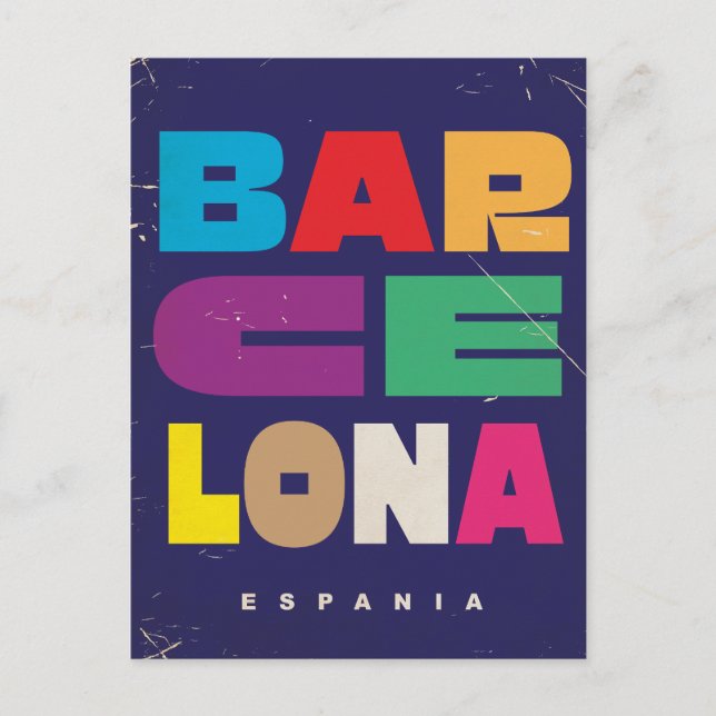 Barcelona Espania Postkarte (Vorderseite)