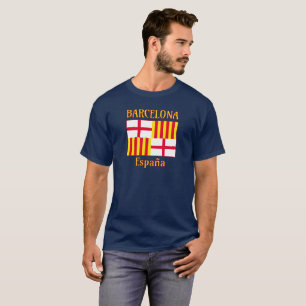 Barcelona-Flagge in rotem weißem und gelb T-Shirt