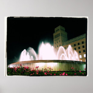 Barcelona Fountain - Placa de Catalunya - Poster