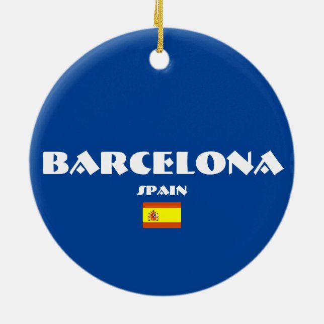 Barcelona-Fußball-ovale Weihnachtsverzierungen Keramikornament (Hinten)