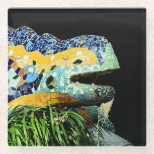 Barcelona, Gaudi - Eidechse, Spanien (Dinning) Glasuntersetzer