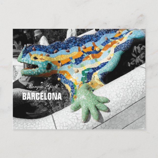 Barcelona Gaudi Park Guell Postkarte (Vorderseite)