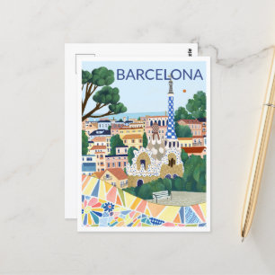Barcelona-Illustration Postkarte