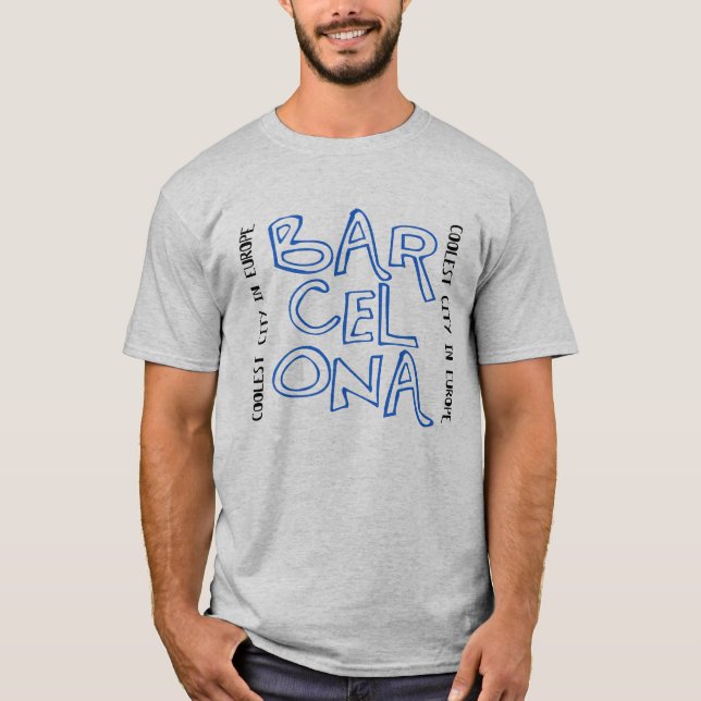 Barcelona ist cool (blau) T-Shirt (Vorderseite)