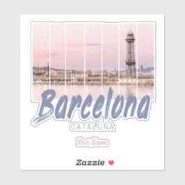 Barcelona - Katalonien - Sonnenuntergang Skyline S Aufkleber