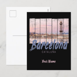 Barcelona - Katalonien - Sonnenuntergang Skyline S Feiertagspostkarte