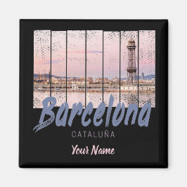 Barcelona - Katalonien - Sonnenuntergang Skyline S Magnet