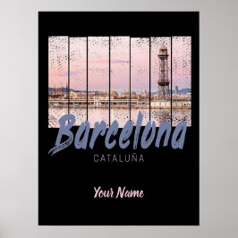 Barcelona - Katalonien - Sonnenuntergang Skyline S Poster