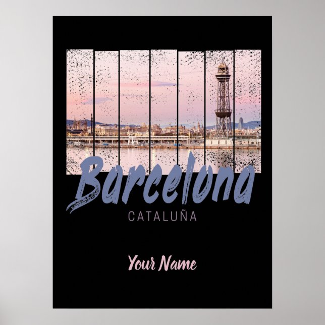 Barcelona - Katalonien - Sonnenuntergang Skyline S Poster (Vorne)