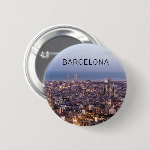 Barcelona Katalonien Sunset Skyline Spanien Stadt Button