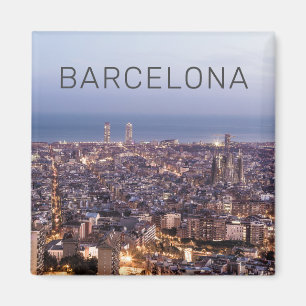 Barcelona Katalonien Sunset Skyline Spanien Stadt Magnet