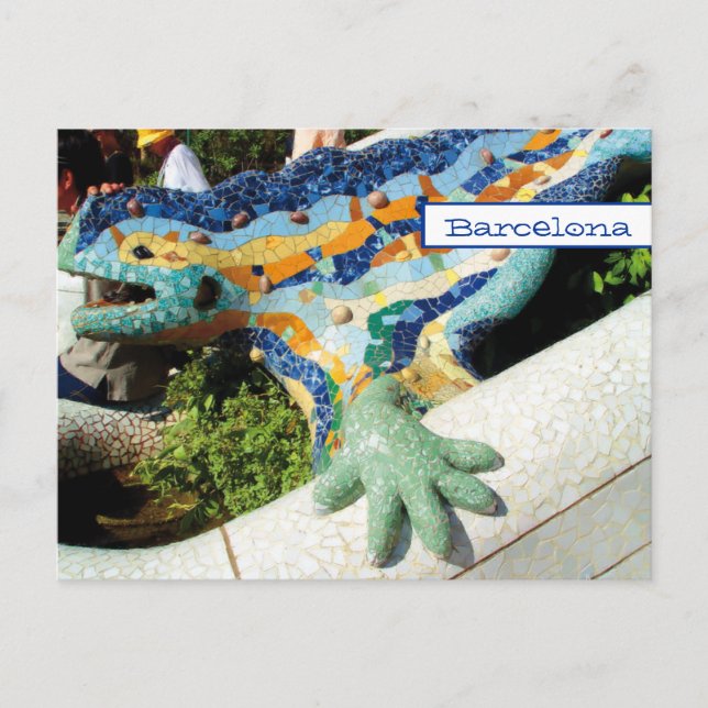 Barcelona Lizard Hand Mosaics Postkarte (Vorderseite)