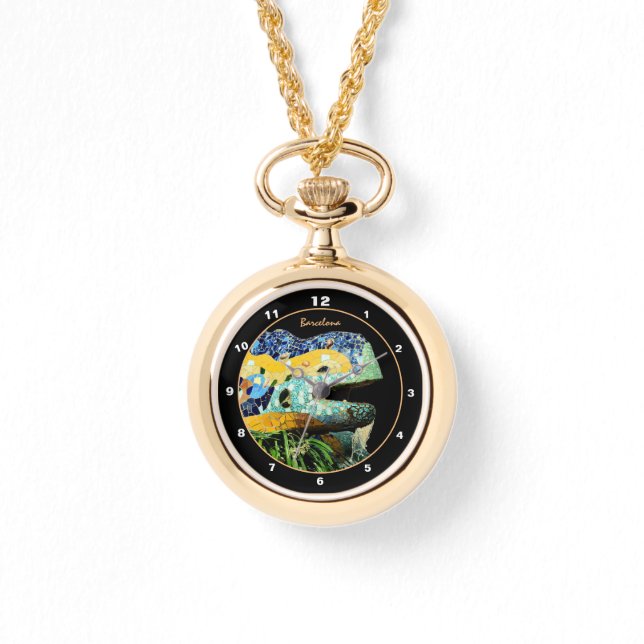 Barcelona Lizard & Park Guell, Catalonia / Gaudi Armbanduhr (Vorderseite)