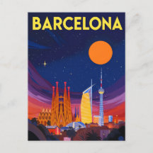 Barcelona Nachthimmel Sagrada Familia