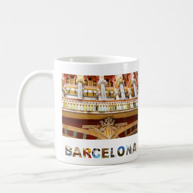 Barcelona Palau de la Musica Catalana Foto Kaffeetasse (Links)