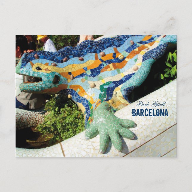 Barcelona Park Guell Mosaics Postkarte (Vorderseite)