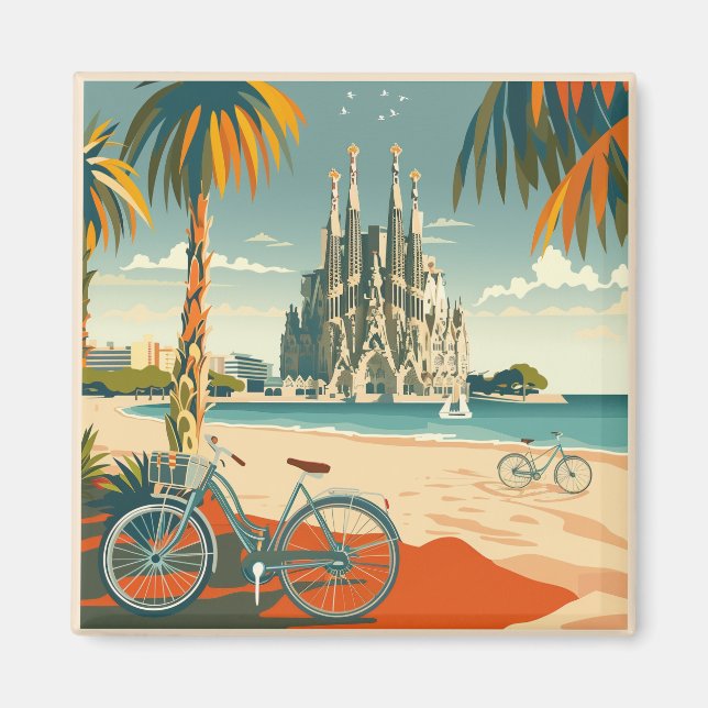 Barcelona, Park Guell, Sagrada Familia, Souvenir Magnet (Vorne)