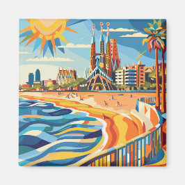 Barcelona, Park Guell, Sagrada Familia, Souvenir Magnet