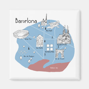 Barcelona-Plakat - Vorlage Magnet