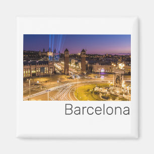 Barcelona Plaza de Espana Catalonia Spain Sunset Magnet