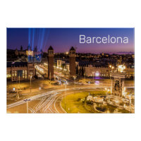 Barcelona Plaza de Espana Katalonien Spanien Sunse