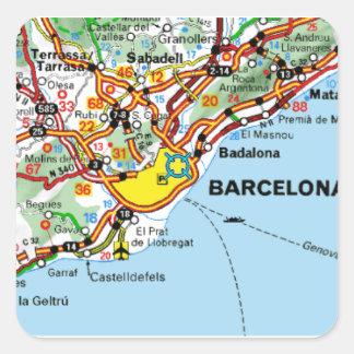 BARCELONA QUADRATISCHER AUFKLEBER
