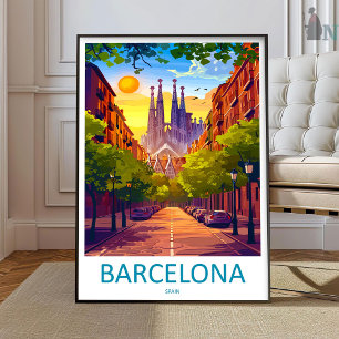 Barcelona Reise Druck Wandkunst Barcelona Wandhäng Poster