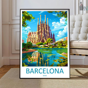 Barcelona Reise Druck Wandkunst Barcelona Wandhäng Poster