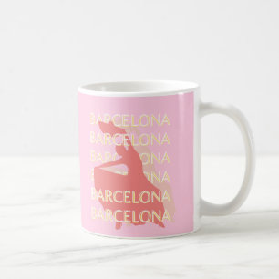 Barcelona Reisen Kunst, Rosa, Pastel Kaffeetasse