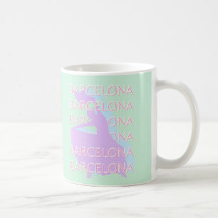 Barcelona Reisen Kunst, Spanien Kunst, Pastel, Grü Kaffeetasse